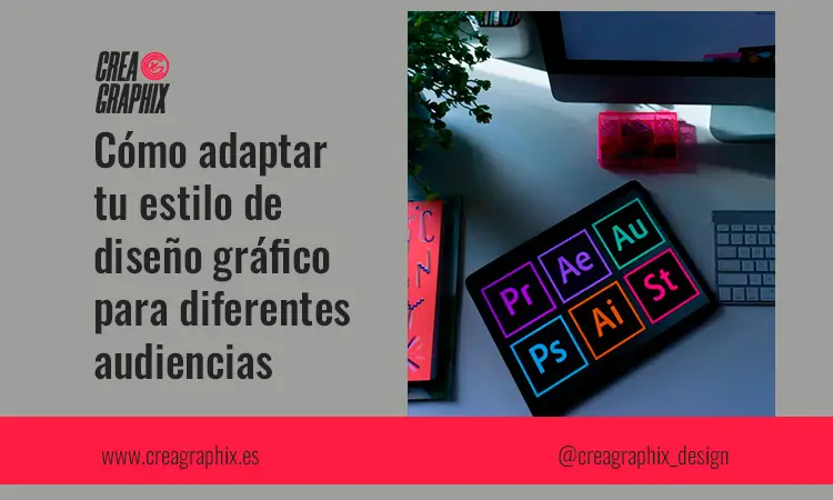 una tablet con las aplicaciones de adobe en pantalla sobre una mesa de oficina.