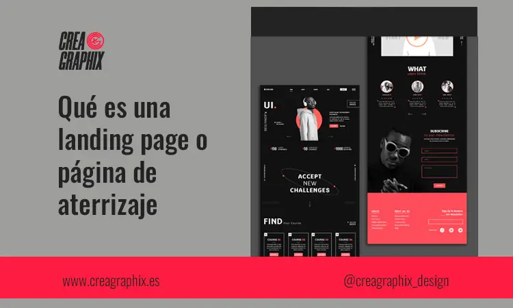 Imagen de una landing page o página de aterrizaje